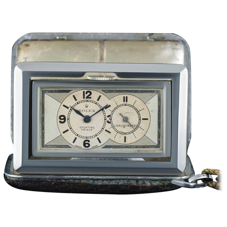 Rolex Nickel Sporting Prince Chronometer Travel Clock For Sale At 1stdibs Rolex time to the second desk clock from live art tv on invalid 455 is one of the most iconic rolex presentation chronometer desk clock produced exclusively in the. rolex nickel sporting prince chronometer travel clock