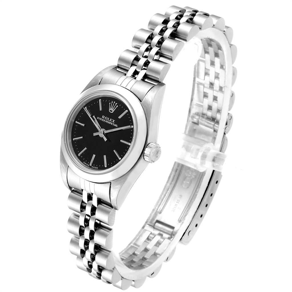 Women's Rolex Non-Date Black Dial Automatic Steel Ladies Watch 76080