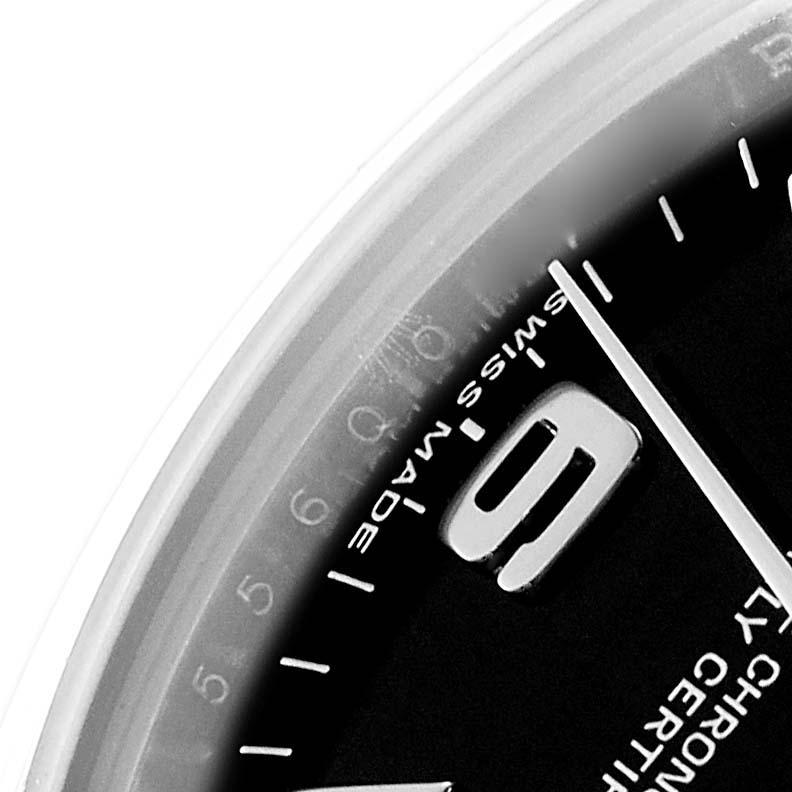 Rolex Non-Date Midsize Black Dial Pink Hour Markers Steel Ladies Watch 177200 en vente 1