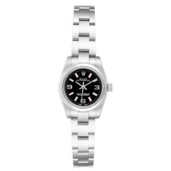 Rolex Nondate Black Dial Pink Hour Markers Ladies Watch 176200 Box Card