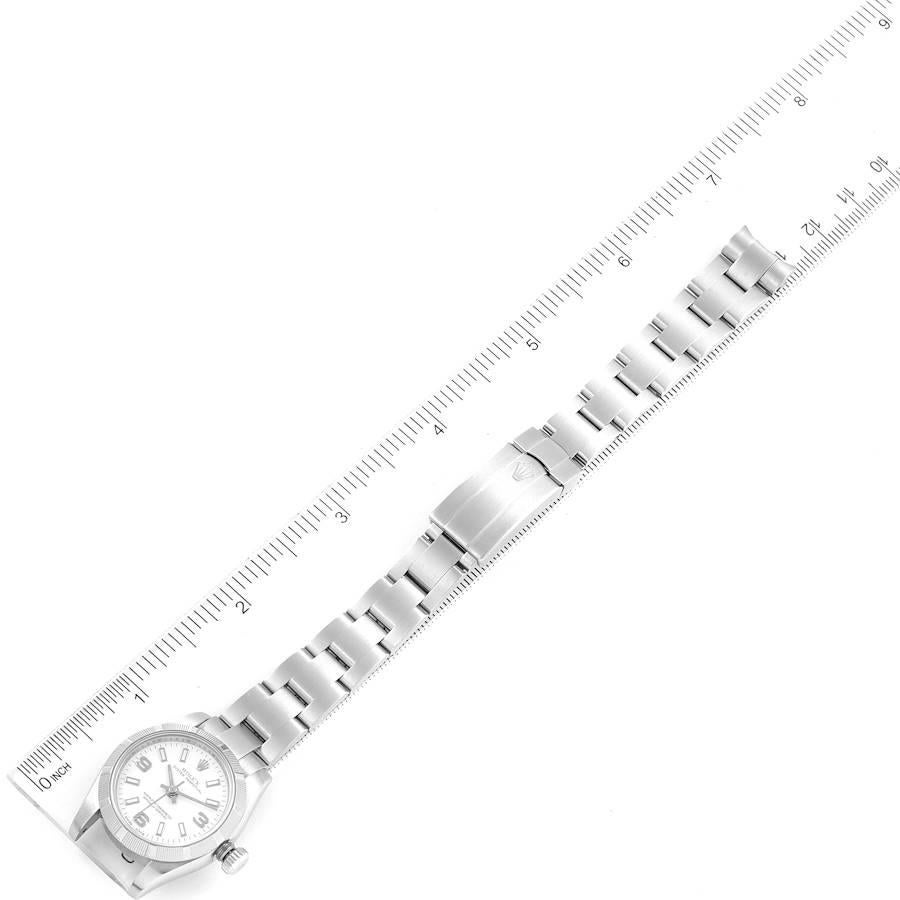 Rolex Montre pour femmes Nondate avec cadran blanc et bracelet Oyster 176210 Boîte Card en vente 6