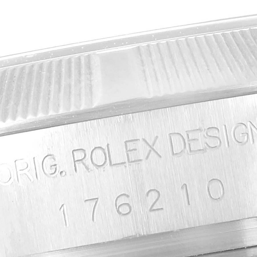 Rolex Montre pour femmes Nondate avec cadran blanc et bracelet Oyster 176210 Boîte Card en vente 3