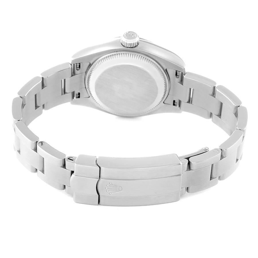 Rolex Montre pour femmes Nondate avec cadran blanc et bracelet Oyster 176210 Boîte Card en vente 5