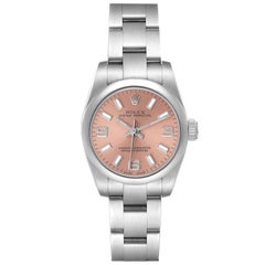 Rolex Nondate Salmon Dial Oyster Bracelet Steel Ladies Watch 176200 Box Card