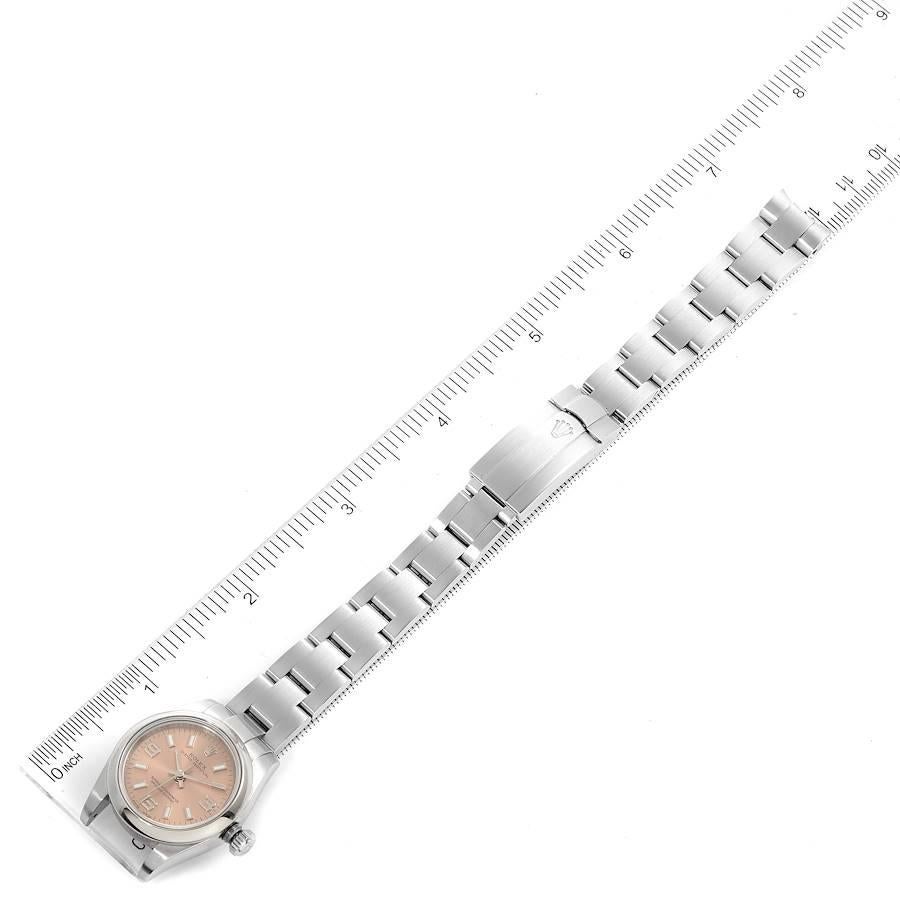 Rolex Nondate Salmon Dial Oyster Bracelet Steel Ladies Watch 176200 For Sale 5