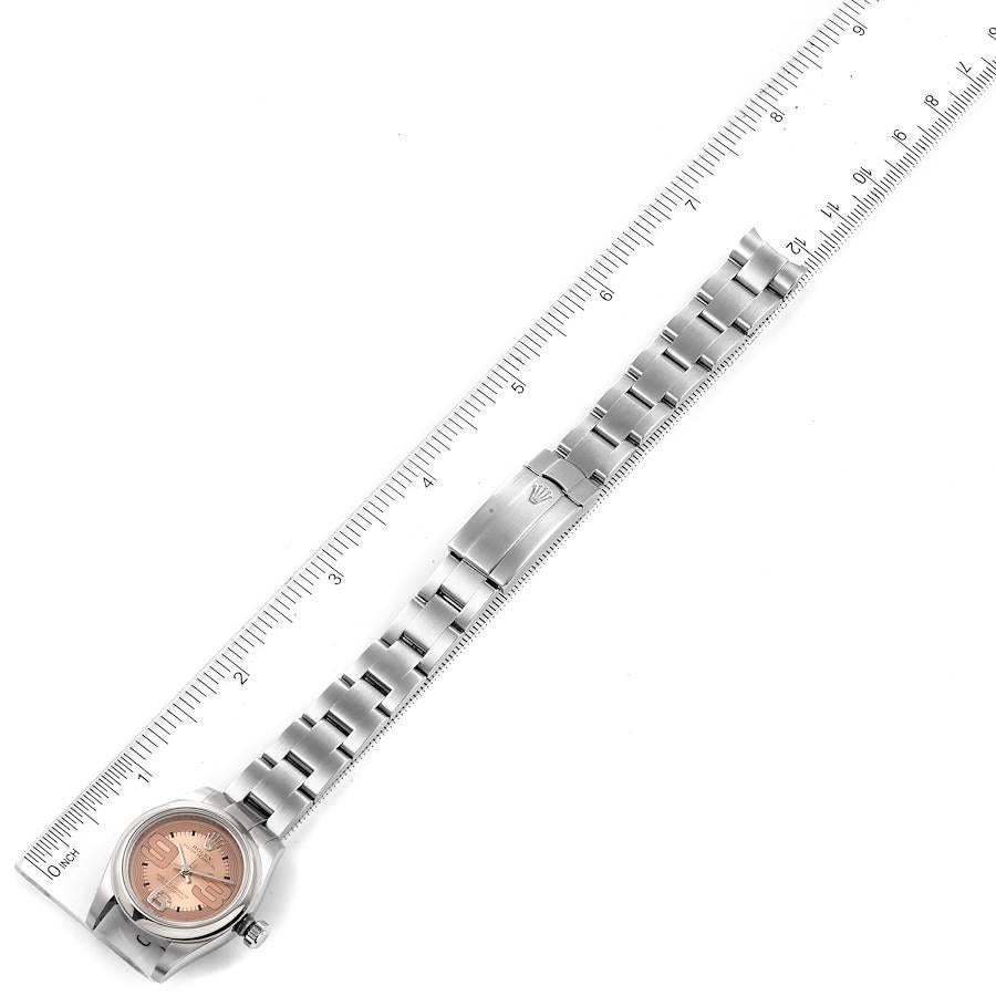 Rolex Nondate Steel Salmon Dial Oyster Bracelet Ladies Watch 176200 Box Card 3