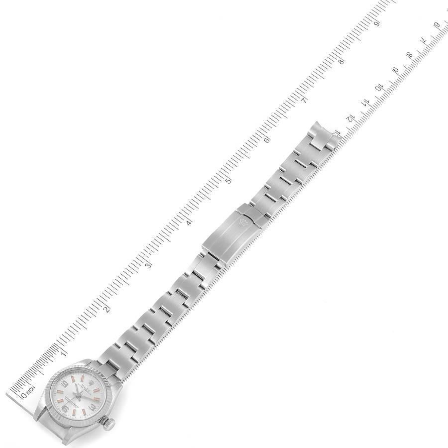 Rolex Nondate Steel White Gold Pink Hour Markers Ladies Watch 176234 For Sale 5