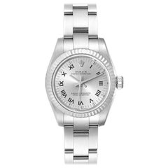 Rolex Nondate Steel White Gold Roman Numerals Ladies Watch 176234