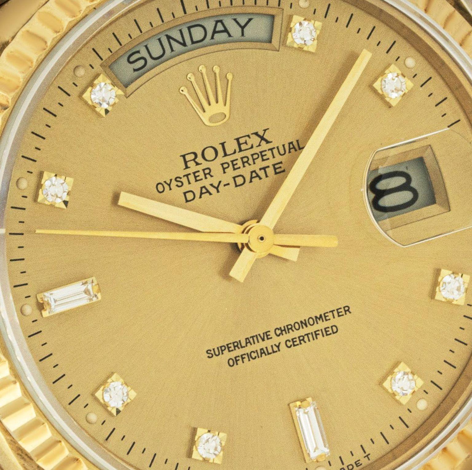 Taille brillant Rolex NOS Day-Date Montre 18038 en vente