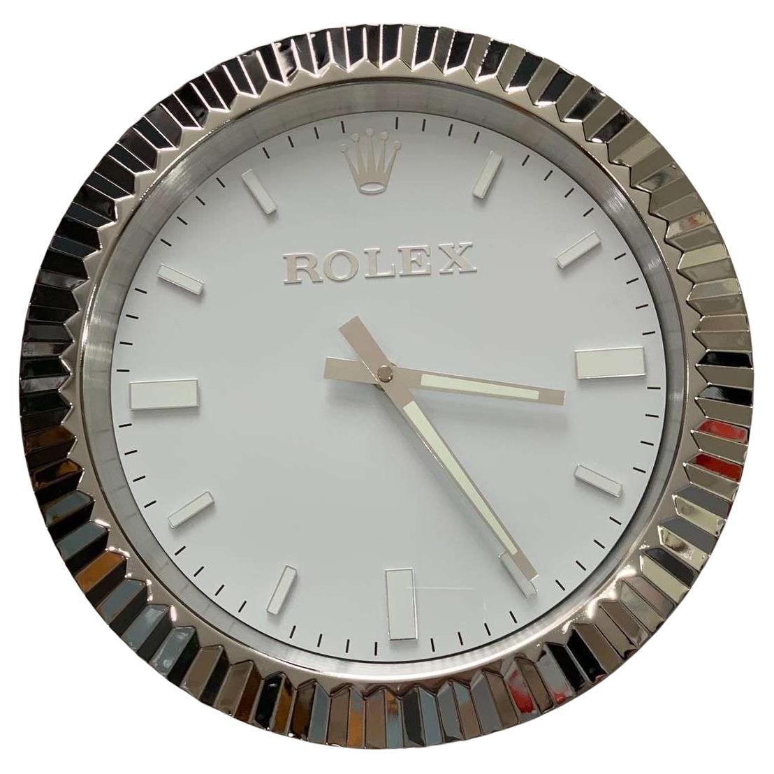 ROLEX Officially Certified Datejust Presidential Chrome Wall Clock 