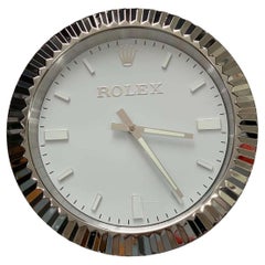 ROLEX Officially Certified Datejust Presidential Chrome Wall Clock (Horloge murale en chrome) 