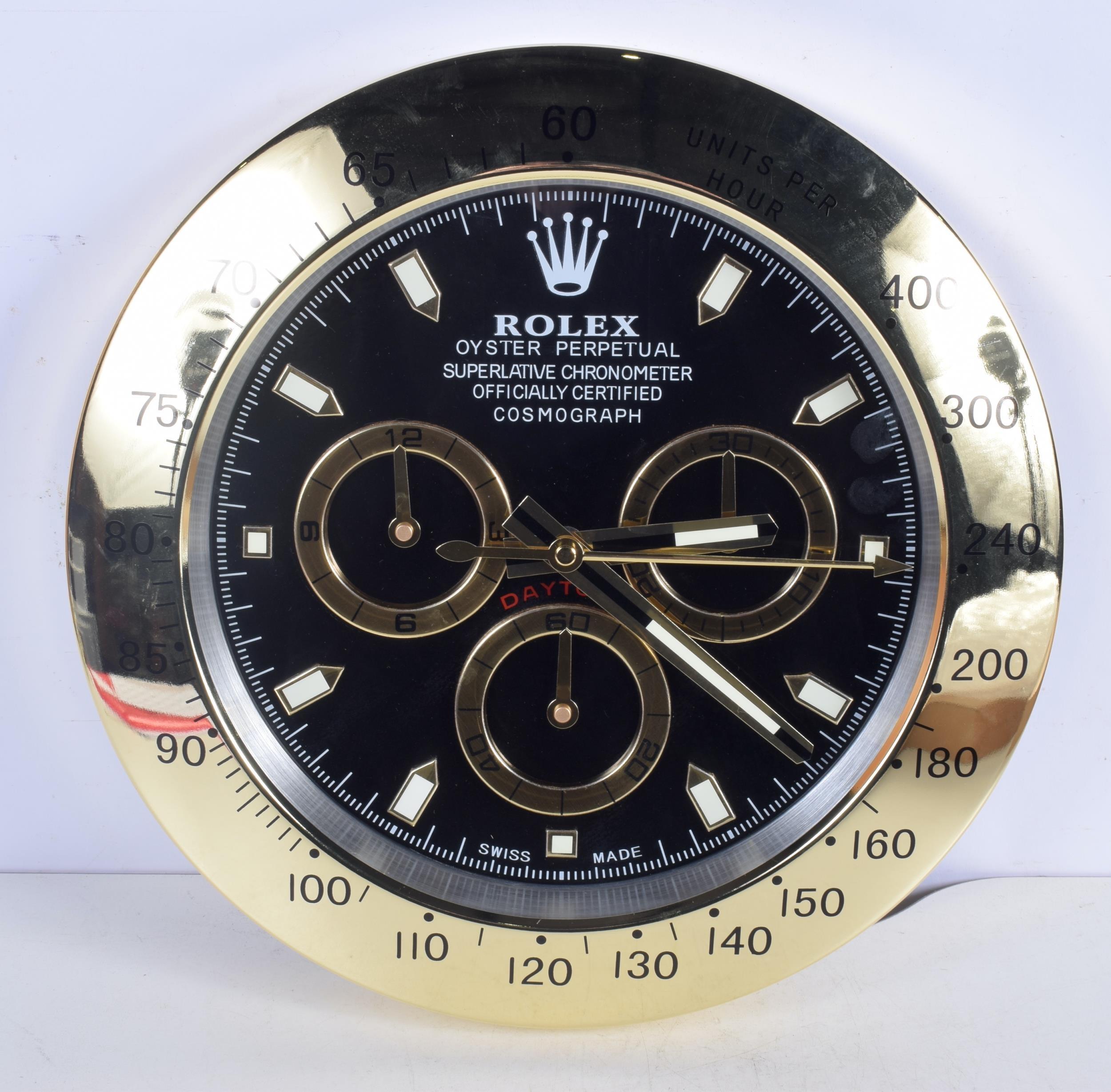 ROLEX Officially Certified Oyster Cosmograph Daytona Gold & Black Wall Clock 
With luminous hands, sweeping hands.
Free international shipping.