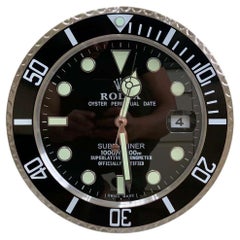 Vintage ROLEX Officially Certified Oyster Perpetual Black Submariner Wall Clock 