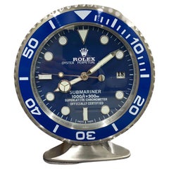 ROLEX Officially Certified Oyster Perpetual Blue Submariner Desk Clock
