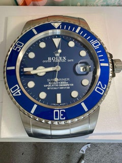 ROLEX offiziell zertifizierte Oyster Perpetual Date Blaue Submariner-Wanduhr