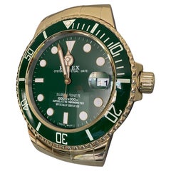 Vintage ROLEX Officially Certified Oyster Perpetual Date Green Submariner Wall Clock 