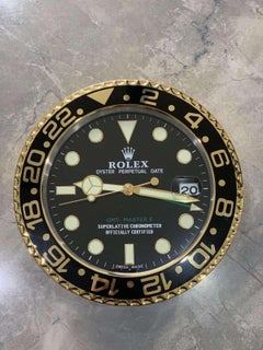 ROLEX Officially Certified Oyster Perpetual Gold & Black GMT Master Wall Clock