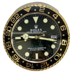ROLEX Officially Certified Oyster Perpetual Gold & Black GMT Master Wall Clock