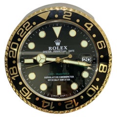 ROLEX offiziell zertifizierte Oyster Perpetual Gold & Schwarz GMT Master Wanduhr, Master 