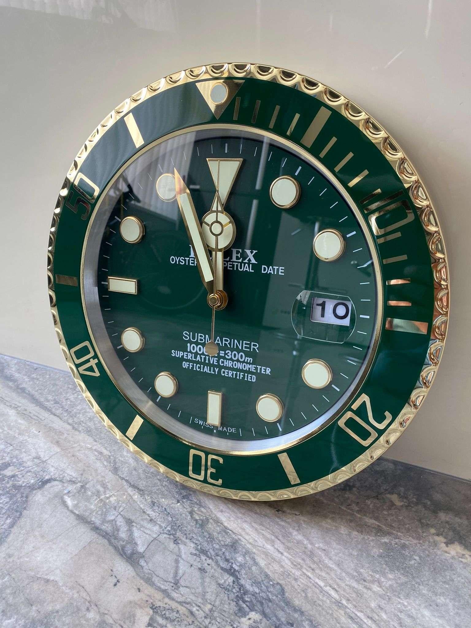 gold rolex wall clock