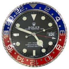 Vintage ROLEX Officially Certified Oyster Perpetual Pepsi GMT Master II Wall Clock 