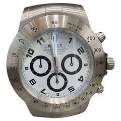 ROLEX Officially Certified Oyster Perpetual Silver Daytona Wall Clock 