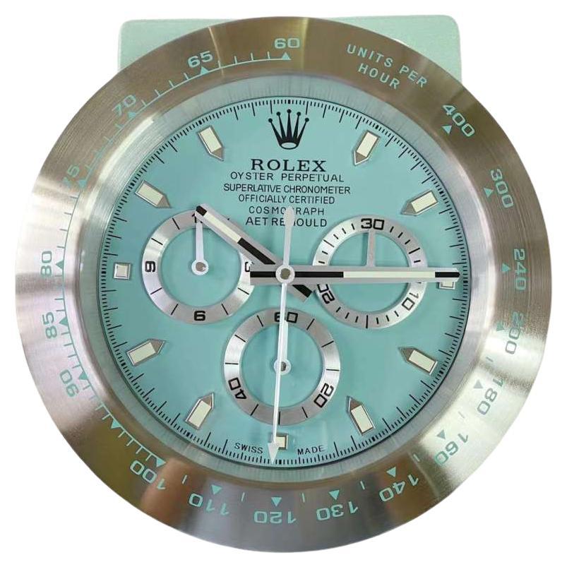 ROLEX Officially Certified Oyster Perpetual Tiffany Blue Daytona Wall Clock  For Sale