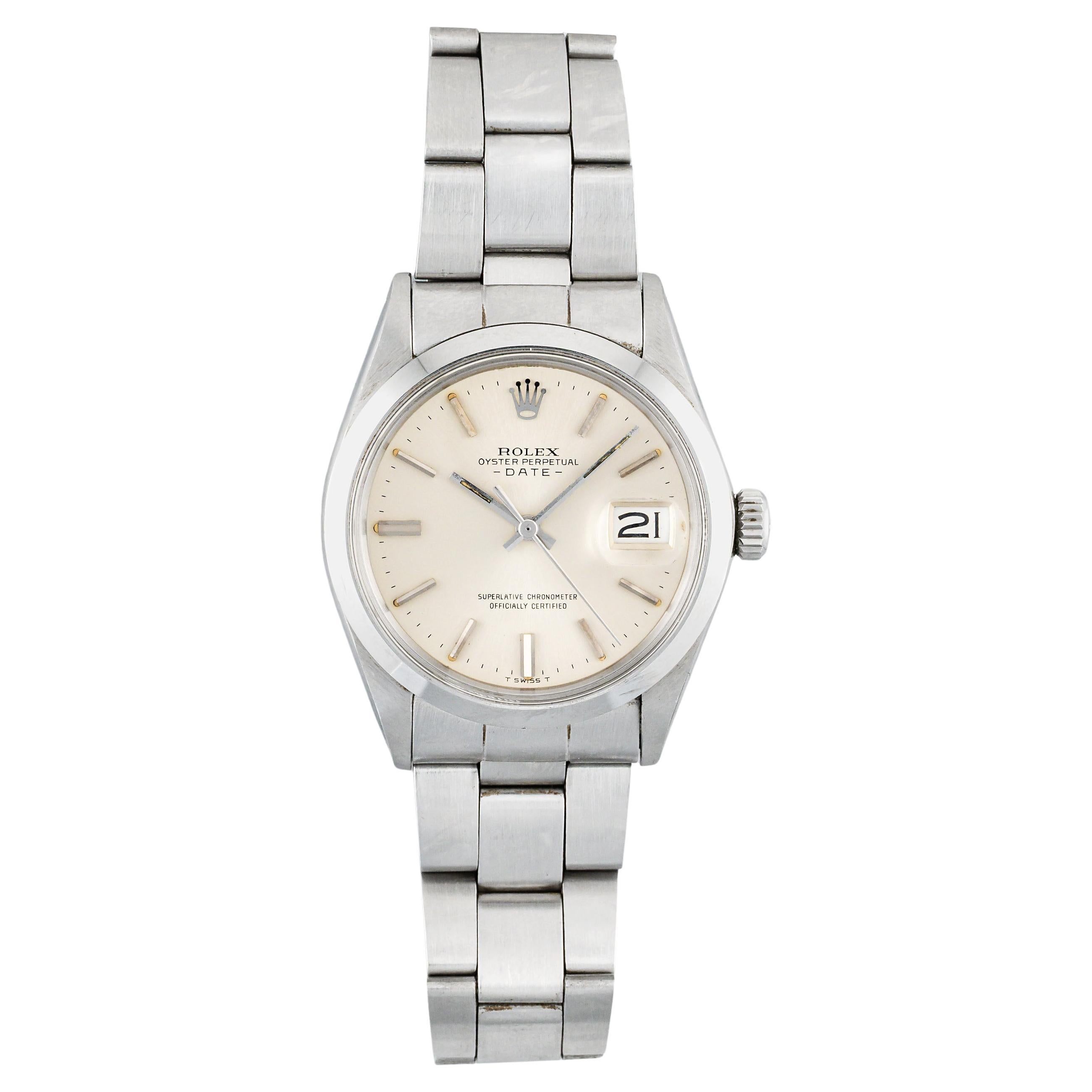 Reloj Rolex OP 1500 esfera plateada, años 1960-70 en venta