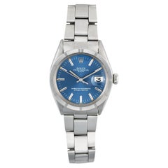 Reloj Rolex OP 1501 Esfera Sigma Azul de acero inoxidable, años 70