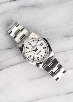 Rolex OP 15200 Watch with White Roman Numeral Dial in Stainless Steel, 1990s