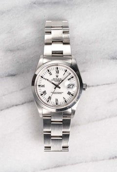 Rolex OP 15200 Watch with White Roman Numeral Dial in Stainless Steel, 1990s