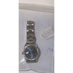 Rolex OP Date 15210 Steel Blue Dial Engine Turned Bezel Watch