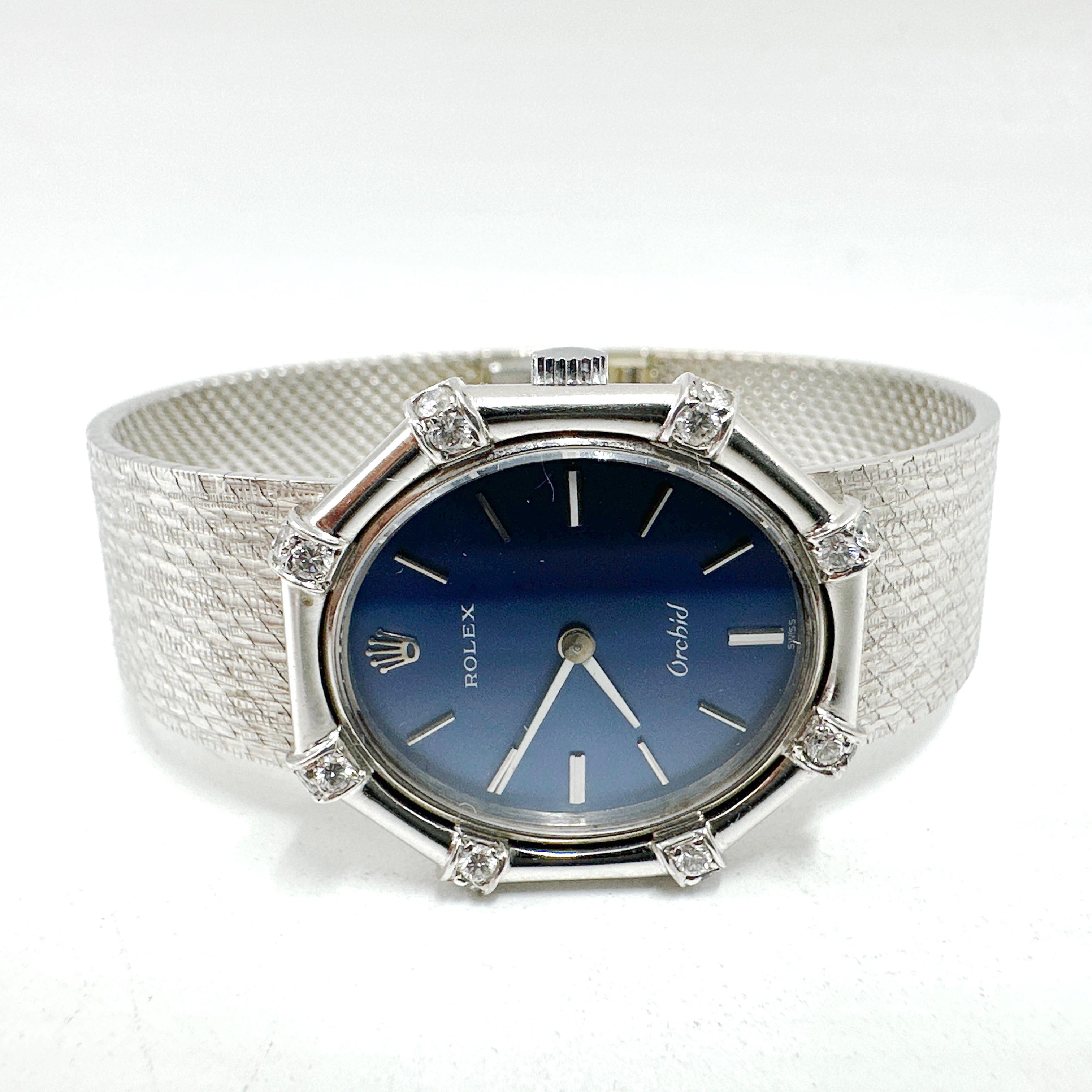 ROLEX Orchid 18k White Gold Ladies Mechanical Wind Wristwatch For Sale at 1stDibs rolex cellini orchid rolex orchid diamond watch rolex orchid ladies watch