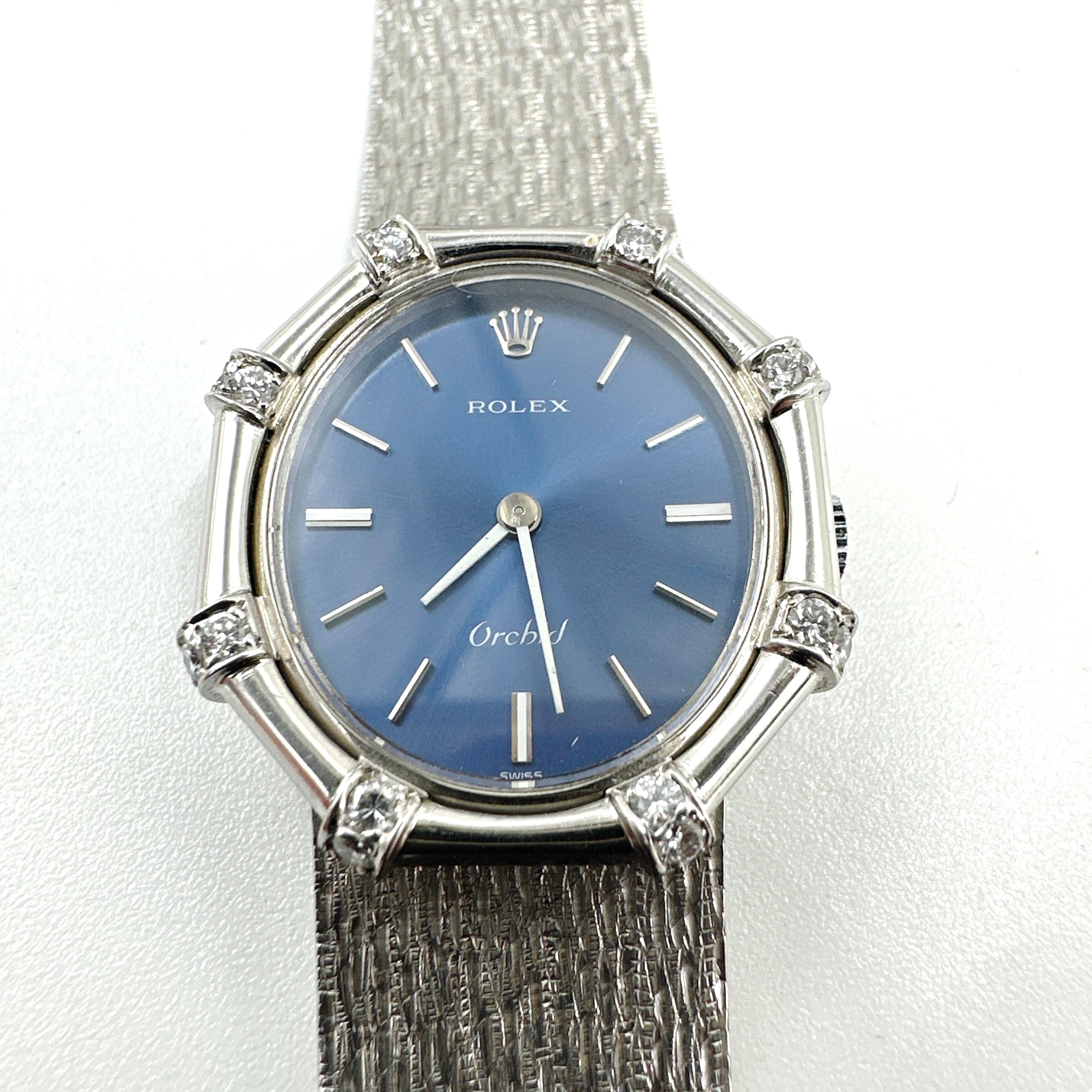 ROLEX Orchid 18k White Gold Ladies Mechanical Wind Wristwatch 1