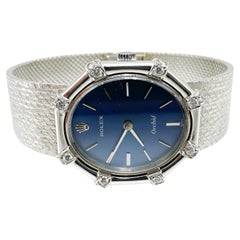 ROLEX Orchid 18k White Gold Ladies Mechanical Wind Wristwatch