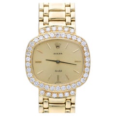 Rolex Orchid 2673 18K Gold 22mm Diamond Bezel 1989 Watch