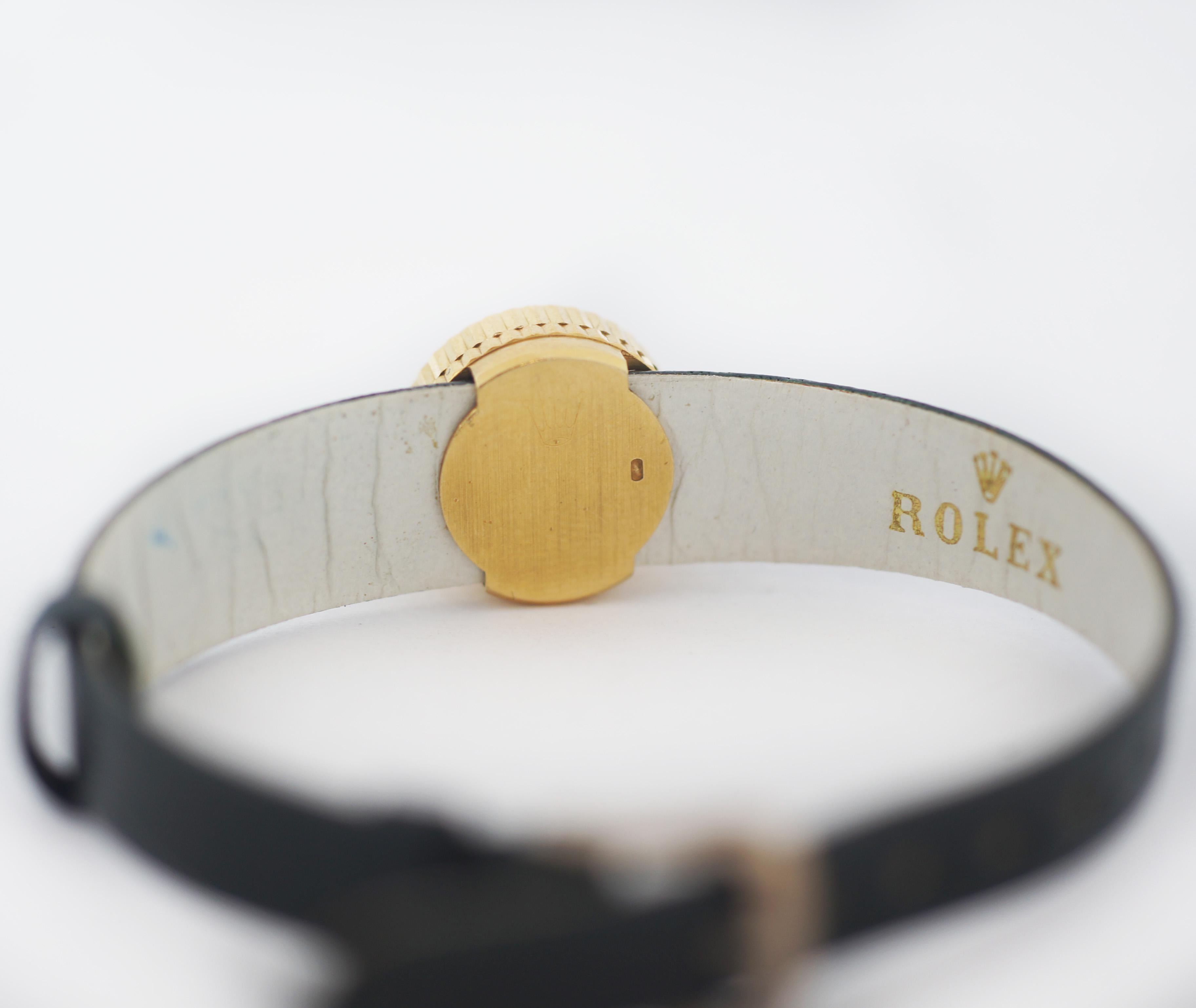 ROLEX Orchid Chameleon 18K Yellow Gold Watch In Good Condition For Sale In San Fernando, CA