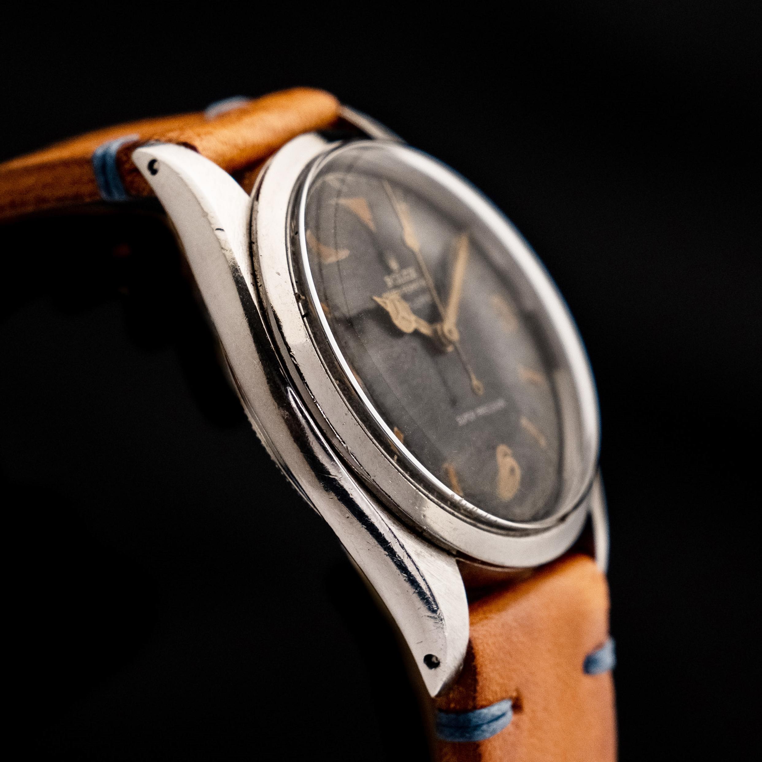 Rolex Original Explorer Chapter Ring Gilt Dial 5504 Steel Automatic Watch, 1959 1