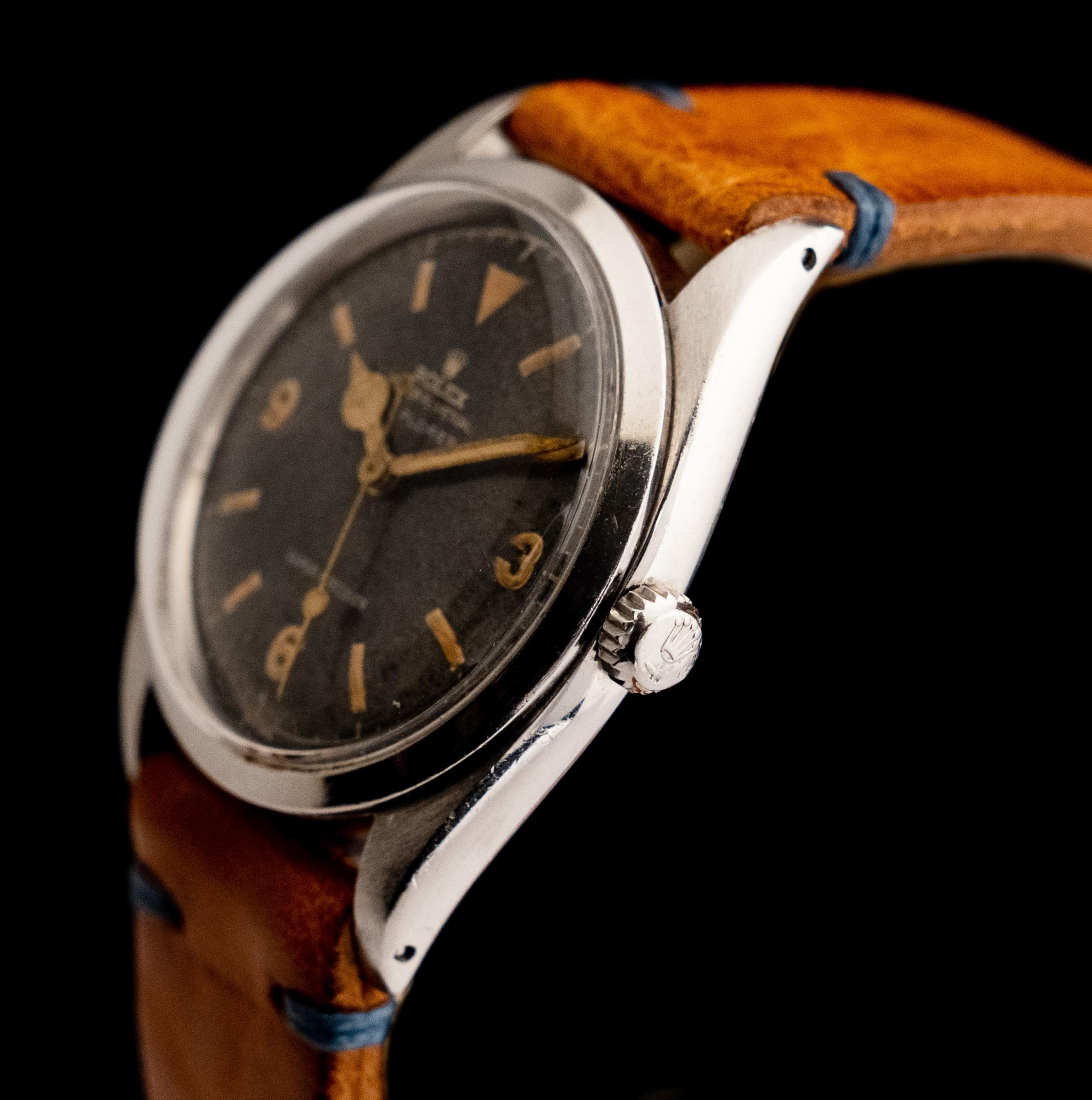 Rolex Original Explorer Chapter Ring Gilt Dial 5504 Steel Automatic Watch, 1959 2