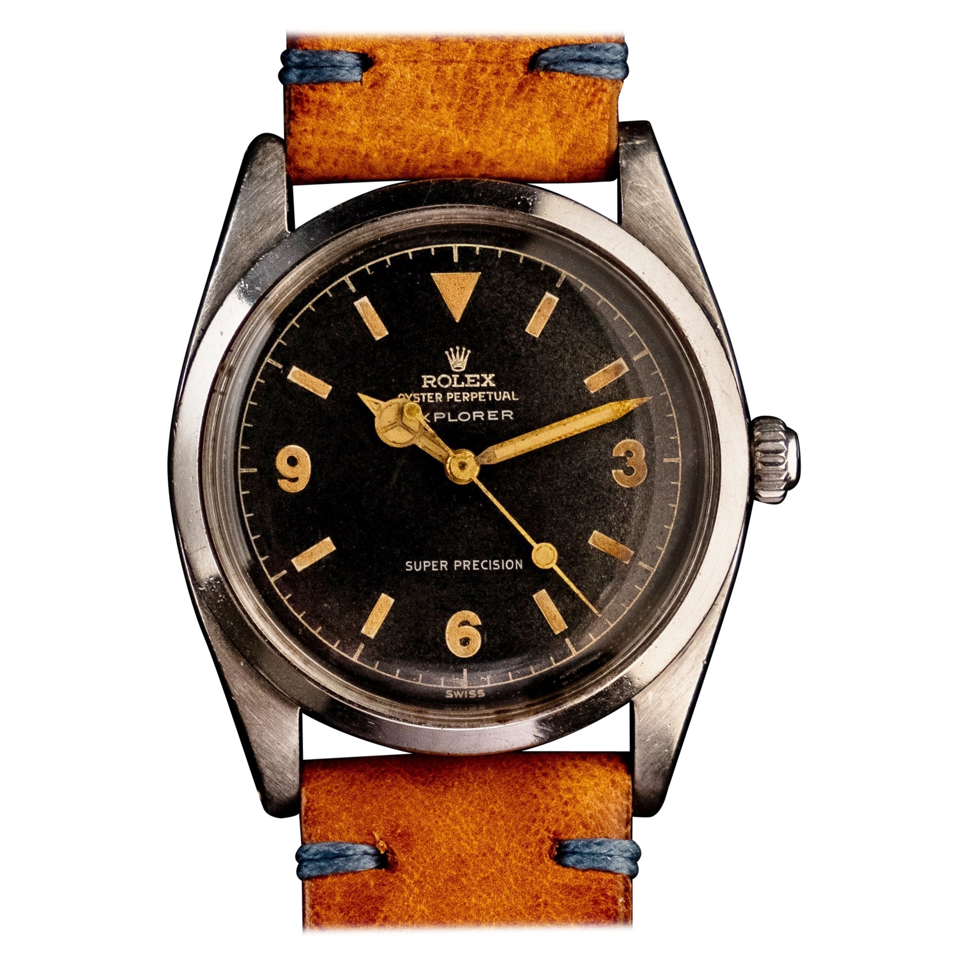 Rolex Original Explorer Chapter Ring vergoldetes Zifferblatt 5504 Stahl-Automatikuhr, 1959