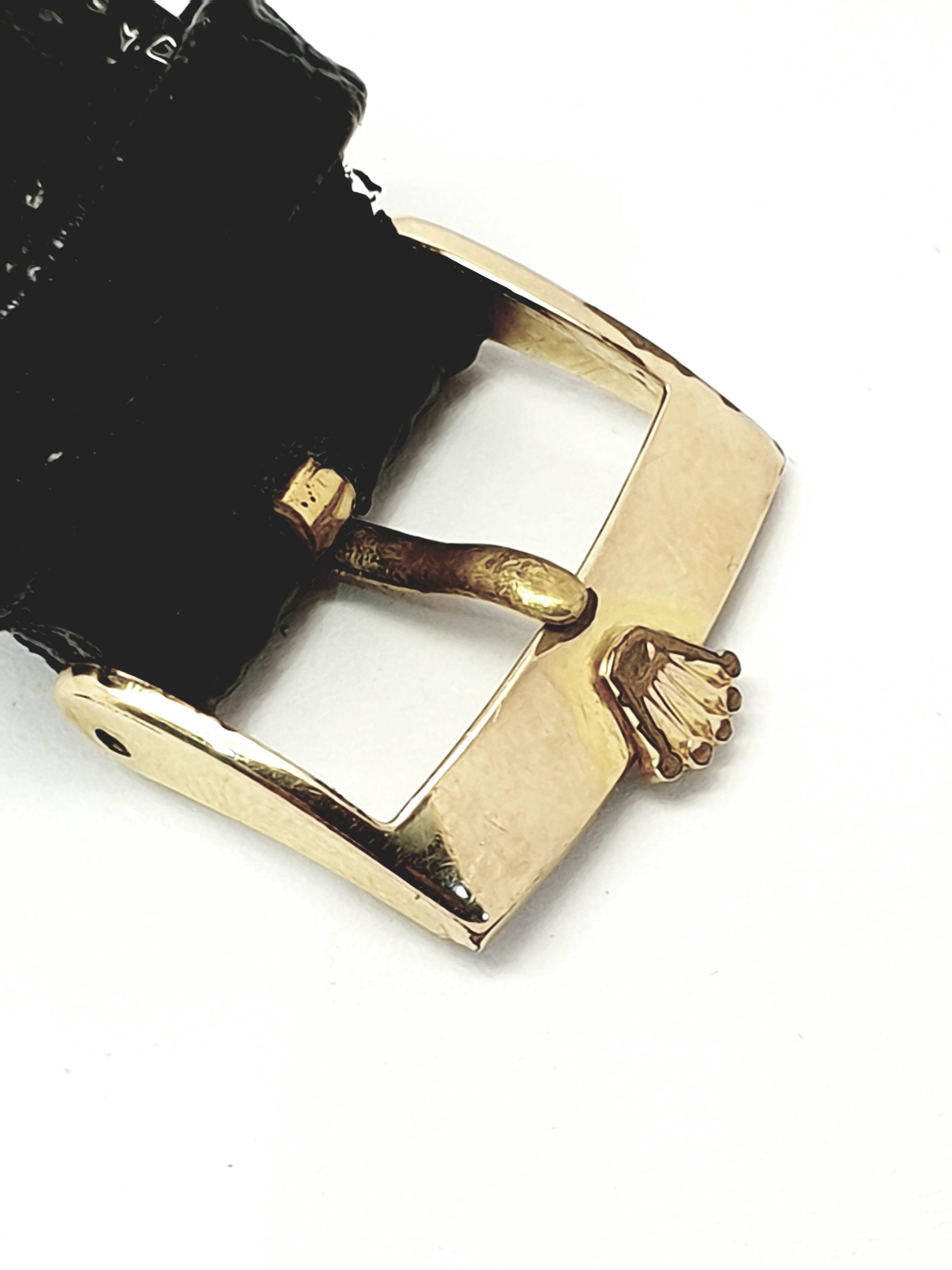 Men's Rolex Ovettone Datejust Model 6305 Watch 18 Karat Gold For Sale