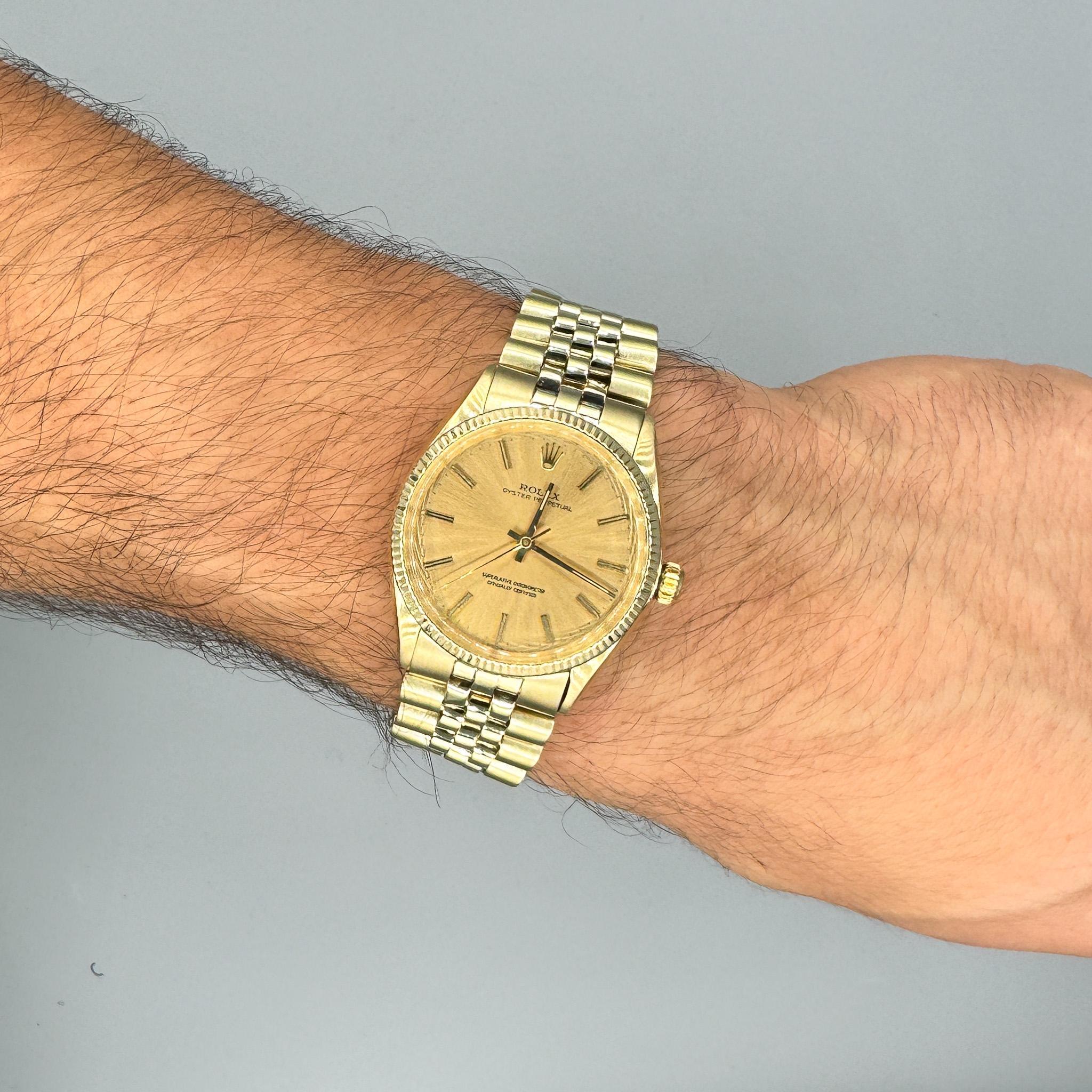 Reloj Rolex Oyster 1005 Champán Esfera Oro Vintage Art Decó en venta
