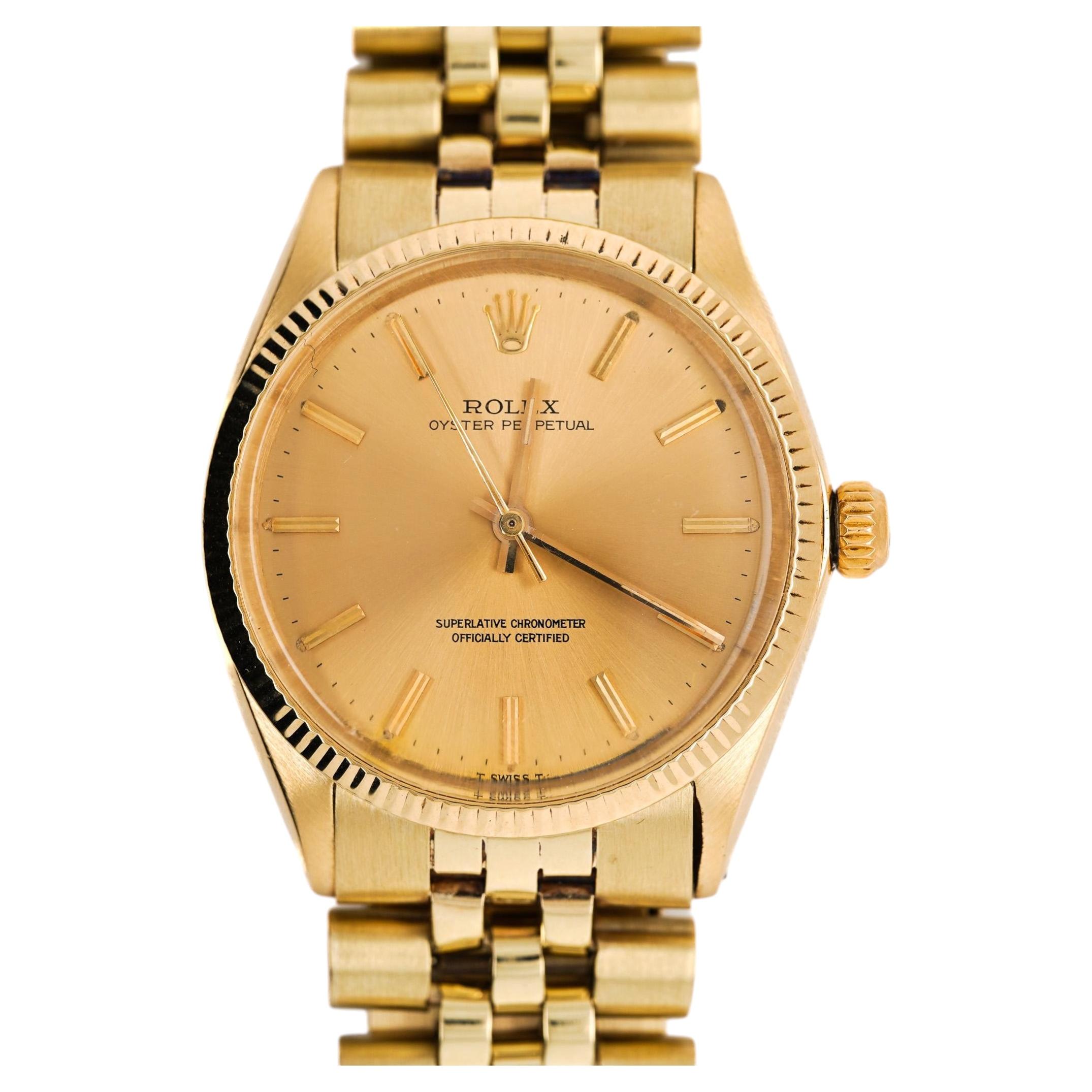 Rolex Oyster 1005 Montre Vintage or cadran champagne