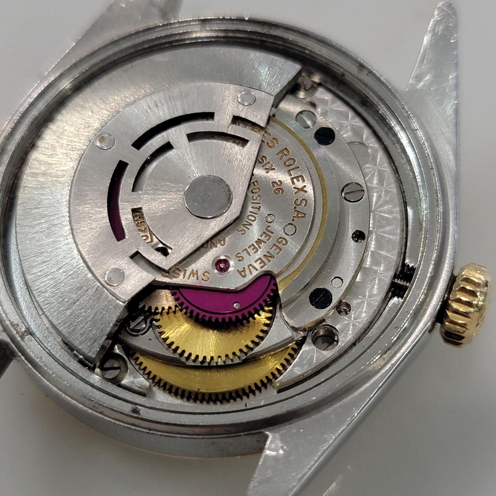 Rolex Oyster 1601 Datejust 36mm 18k Gold SS Männer Leinen Zifferblatt Automatik 1960er Jahre RA561 im Angebot 7