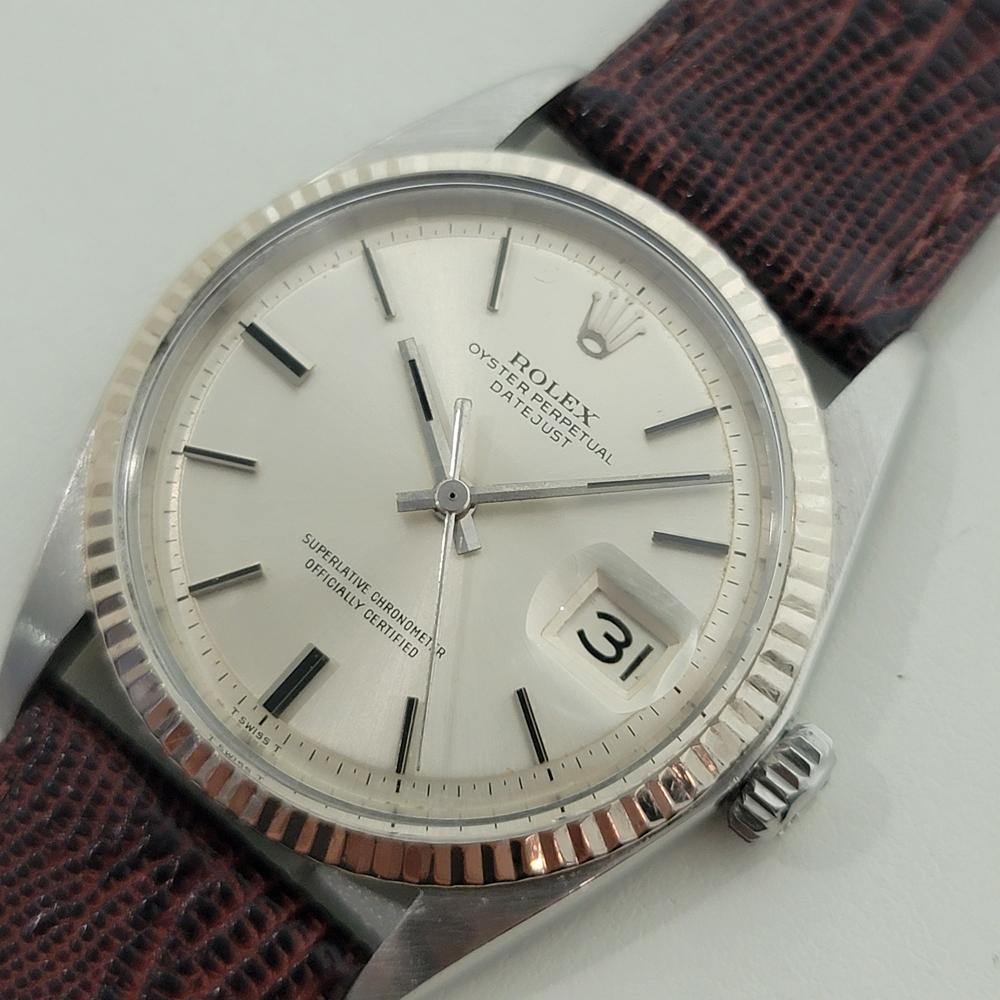 Men's Rolex Oyster 1601 Datejust 36mm 18k Gold SS Men Linen Dial Automatic 1960s RA561 For Sale
