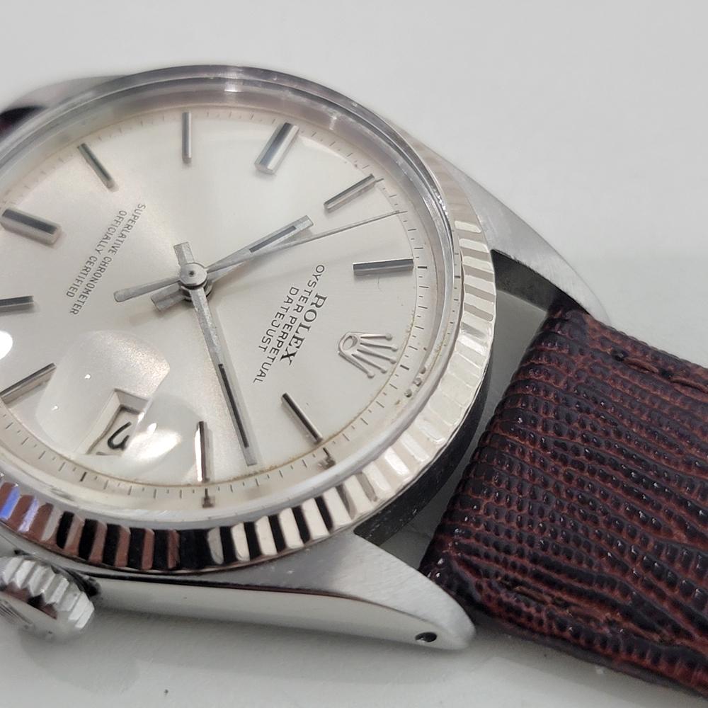 Rolex Oyster 1601 Datejust 36mm 18k Gold SS Men Linen Dial Automatic 1960s RA561 For Sale 2