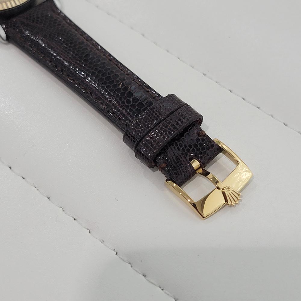 Rolex Oyster 1601 Datejust 36mm 18k Gold SS Männer Leinen Zifferblatt Automatik 1960er Jahre RA561 im Angebot 4