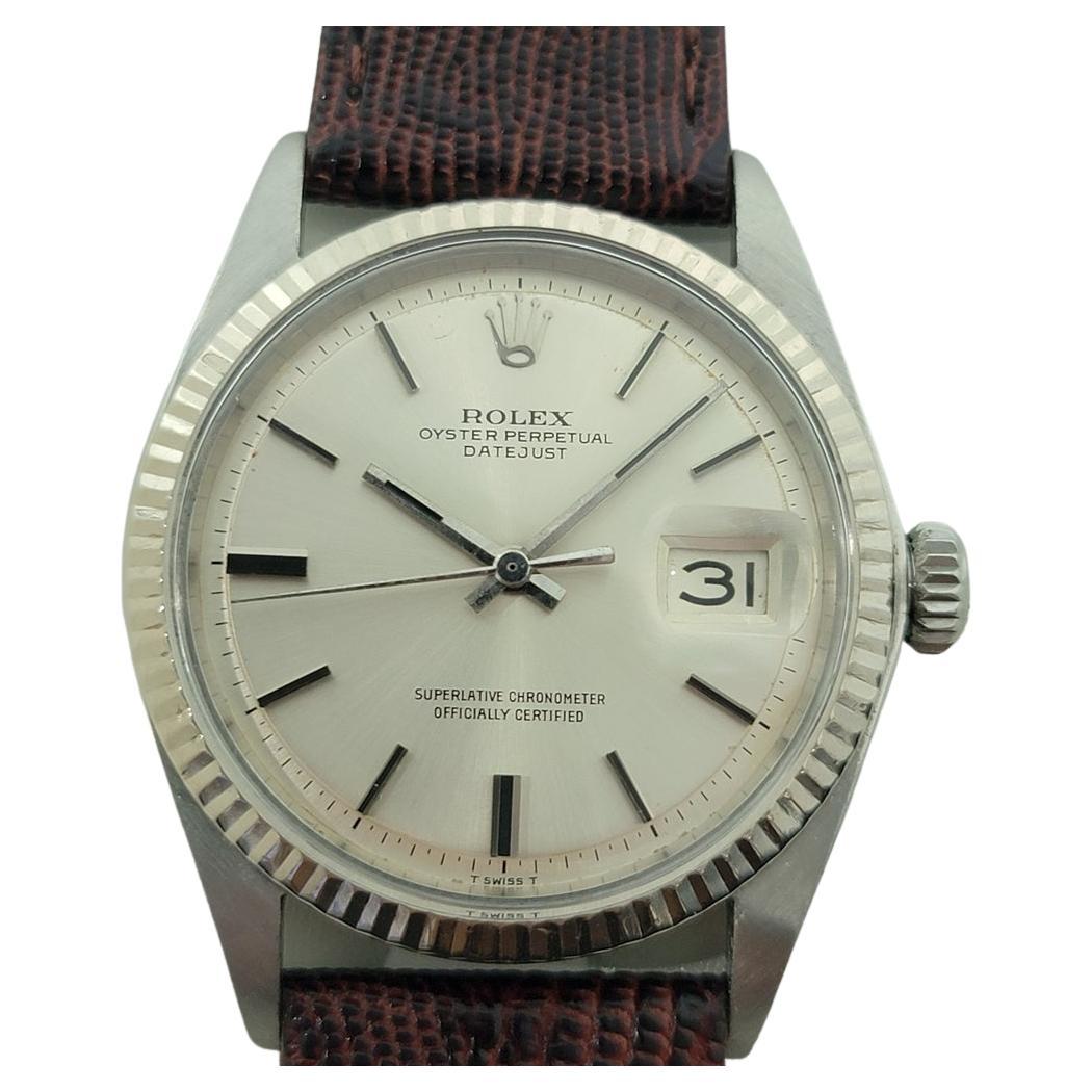 Rolex Oyster 1601 Datejust 36mm 18k Gold SS Men Linen Dial Automatic 1960s RA561 For Sale
