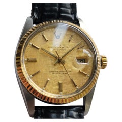 Rolex Oyster 16013 Datejust 36mm 18k SS Linen Dial Mens 1970s Automatic RA393C Rolex Oyster 16013 Datejust 36mm 18k SS Linen Dial Mens 1970s Automatic RA393C