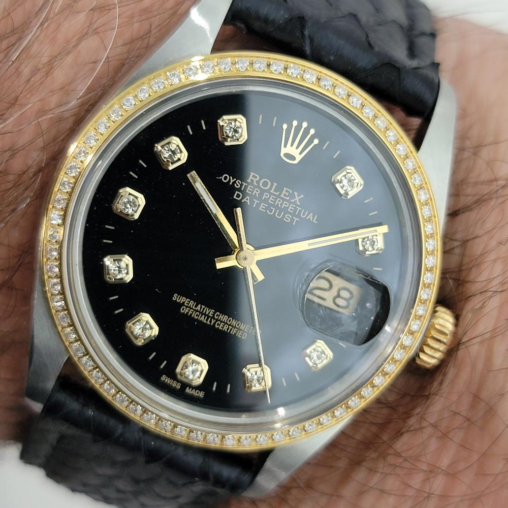 Rolex Oyster 16013 Datejust 36mm 18k SS Mens Diamond Dial Automatic 1980s RA549 im Angebot 9
